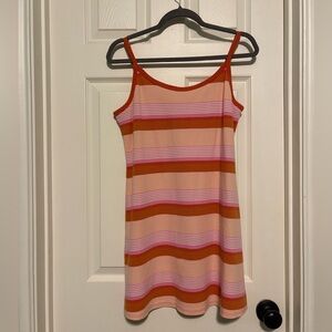 American Eagle Outfitters Pink and Orange Striped Mini Dress